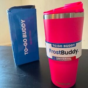 FrostBuddy Universal Cup Insulator To Go Buddy NWT (Neon Pink) with Lid